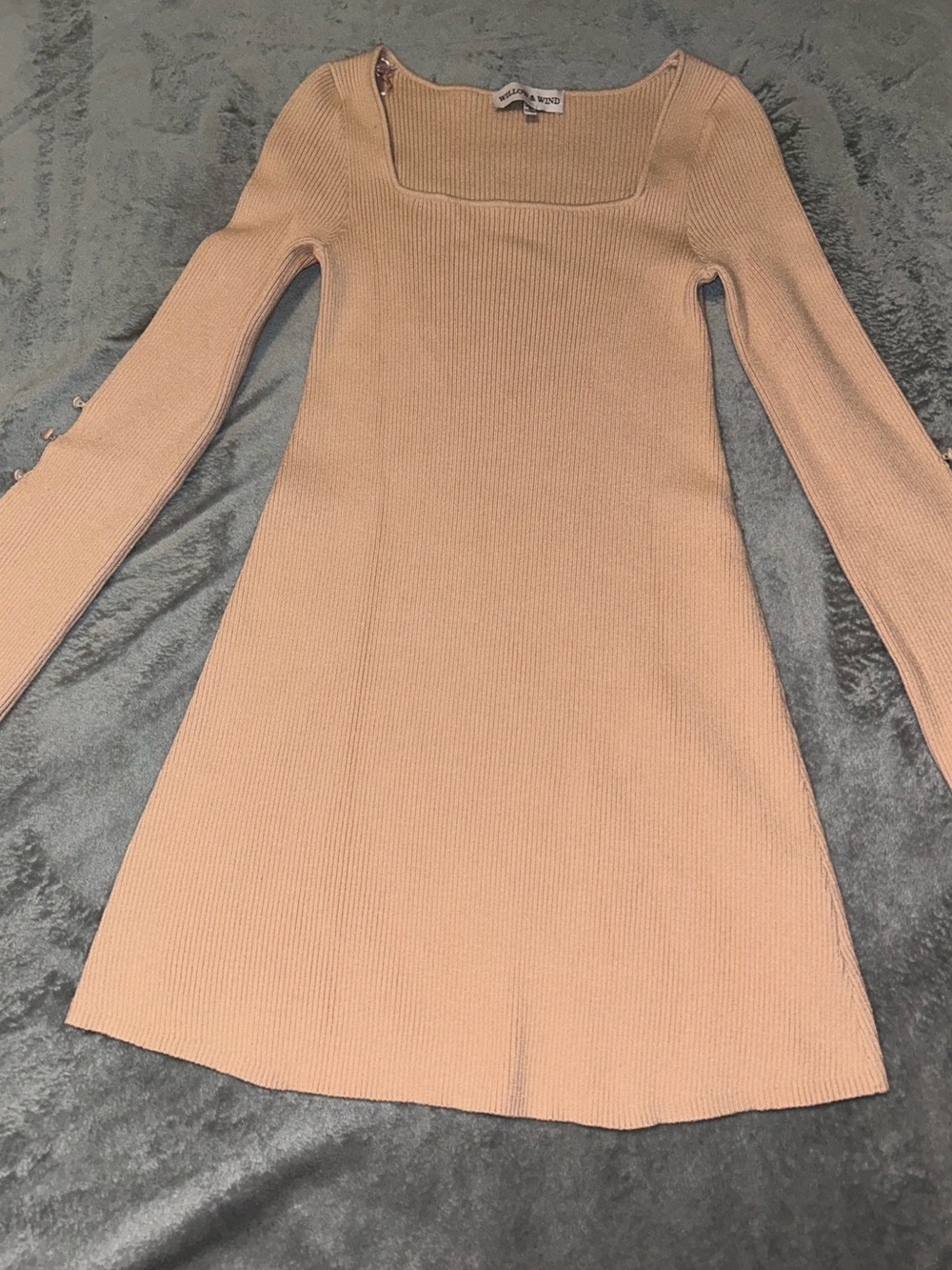 Willow & Wind Ribbed Square-Neck Long Sleeve Sweater Dress Size Medium